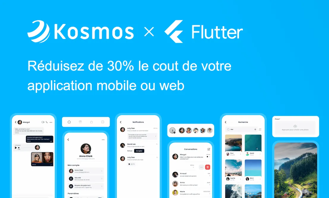 logo Kosmos Digital et Flutter